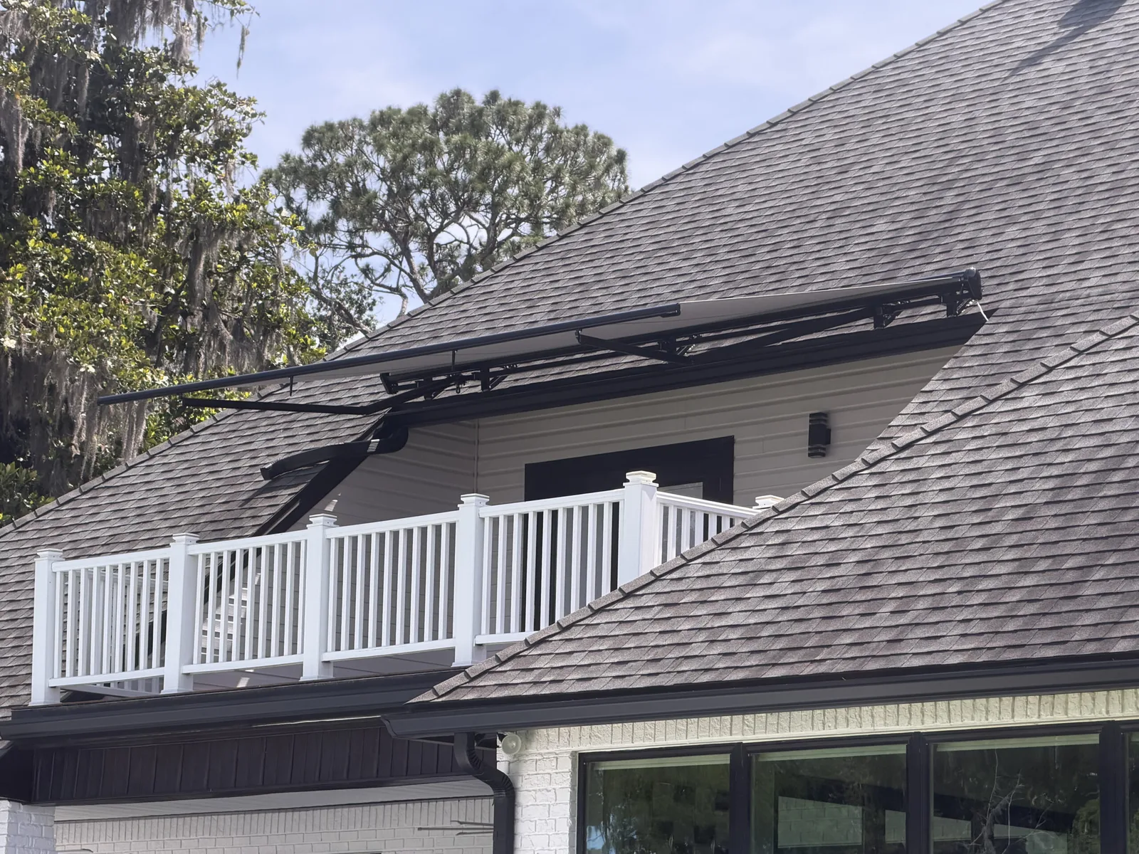 Motorized Retractable Awning, Custom Roof-Bracket Mount in Fruit Cove, FL